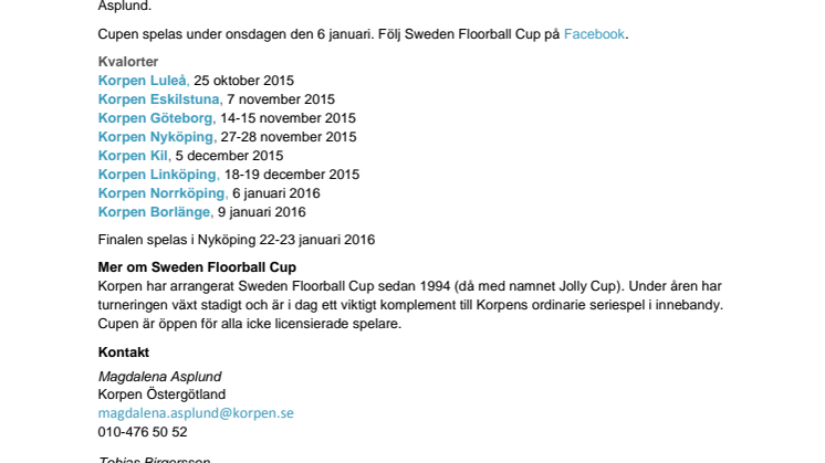 Norrköping kvalar i Sweden Floorball Cup