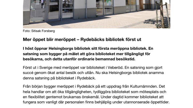 Helsingborgs får sitt första Meröppna bibliotek