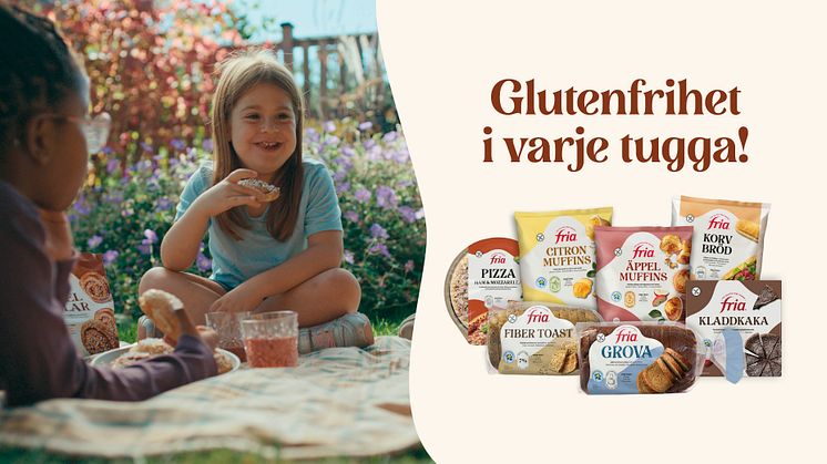 Frias nya kommunikationskoncept "Glutenfrihet i varje tugga" och ny förpackningsdesign.