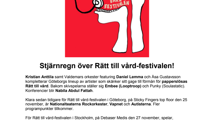 Stjärnregn över Rätt till vård-festivalen!