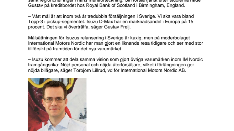 ​​​​Isuzu Sverige förstärker sin organisation