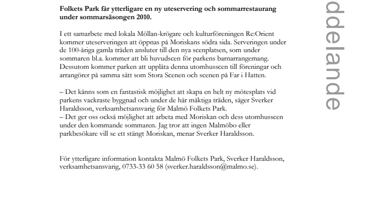Sommarsatsning med ny uteservering vid Moriskan.