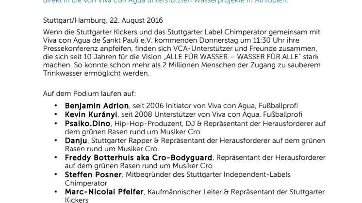 Anpfiff zur Pressekonferenz mit  KEVIN KURÁNYI, BENJAMIN & RAINER ADRION, FELIX LUZ, DANJU, PSAIKO DINO am 25.08. um 11:30 Uhr im GAZi-Stadion auf der Waldau