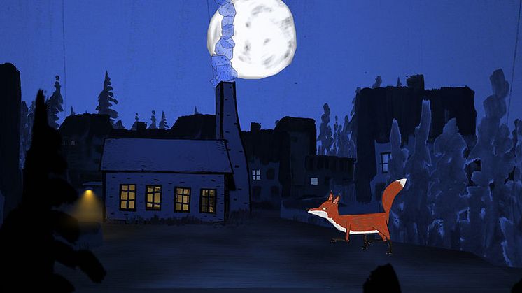 "Den listiga lilla räven". Bild av Walter Robot Studios – Bill Barminski och Christopher Louie