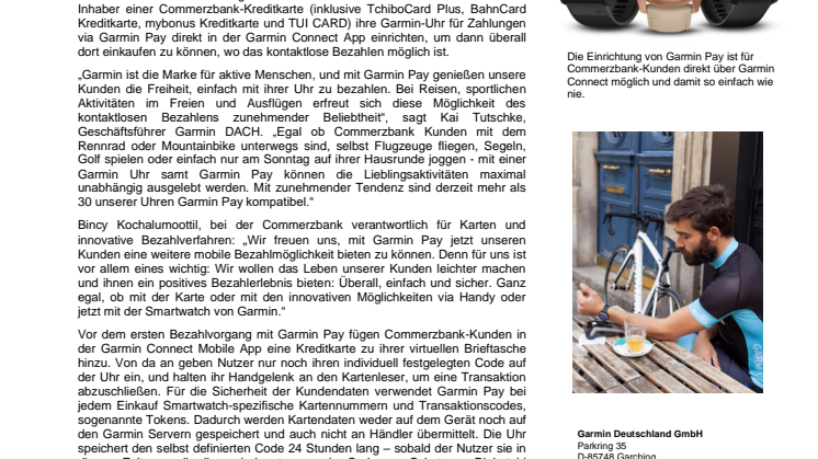 PM_Garmin_Garmin Pay mit Commerzbank