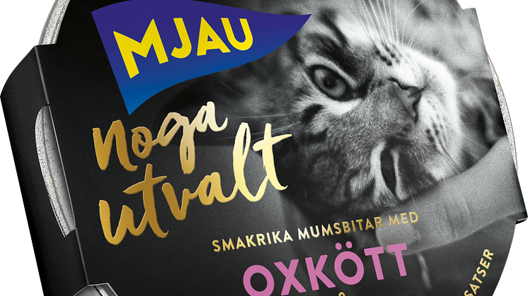 Mjau Noga Utvalt, smakrika mumsbitar med oxkött i sås