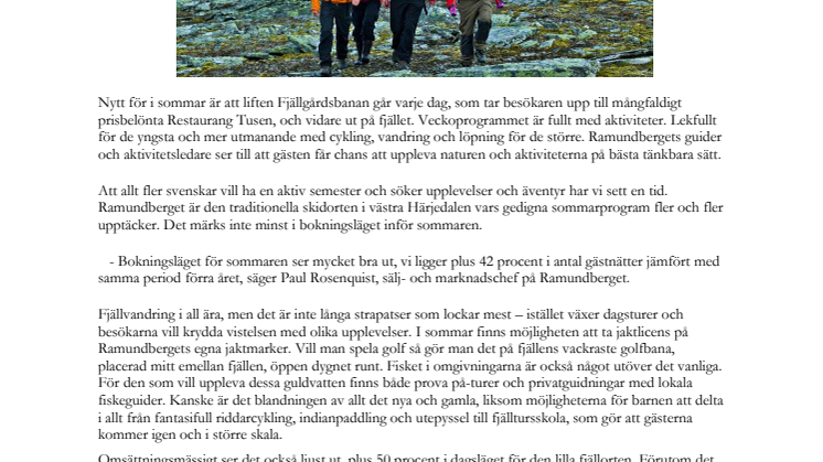 PM Ramundberget lockar fler sommarturister än någonsin