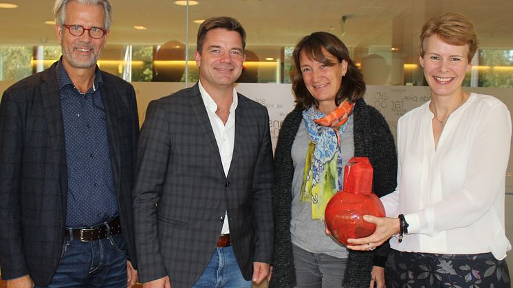 Juryen var imponert, fra venstre Jon Sandnes, Knut Strand Jacobsen, Ann Ingeborg Hjetland og juryleder Kristin Malonæs.