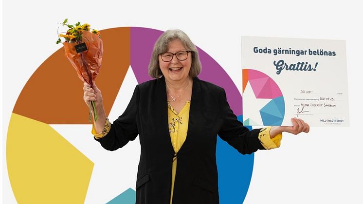 Helena skrapade fram 500 000 på skraplott från Miljonlotteriet.