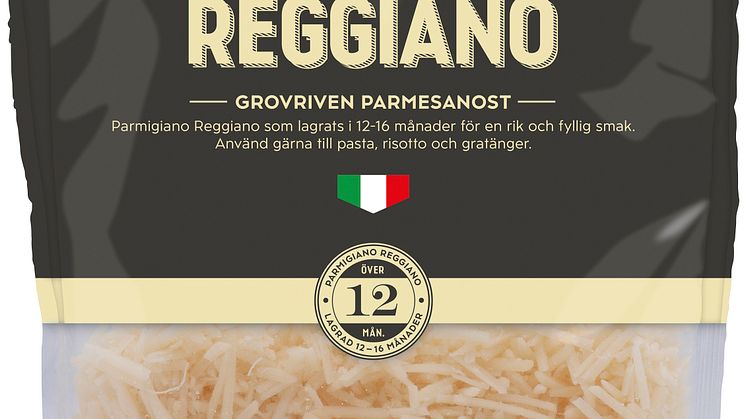 Grovriven Parmesan lanseras i Sverige