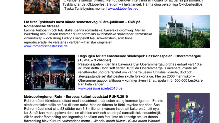 Besök Tyskland på TUR Göteborg 25-28 mars 2010! Vi finns i monter B02:22