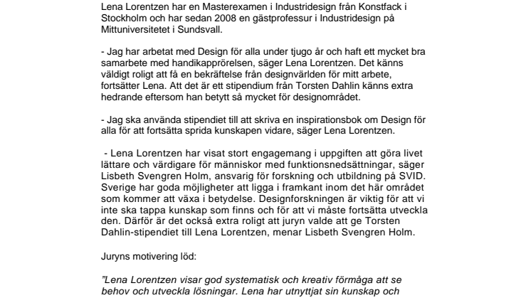 Forskning om design och tillgänglighet i fokus för årets Torsten Dahlin-stipendiat