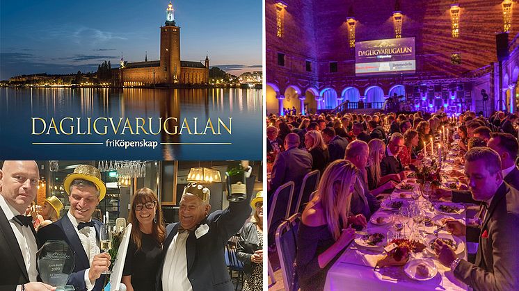 Förra årets vinnare Ica Toppen Höllviken firar till vänster. Från tidigare gala i Stadshuset till höger.