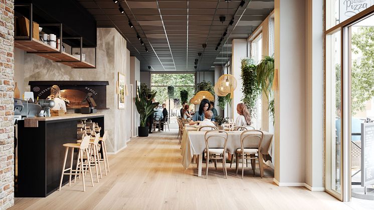 Rendering lokal pizzeria Mums