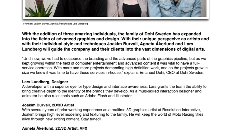 Brand new graphics pipeline in place at Dohi Sweden