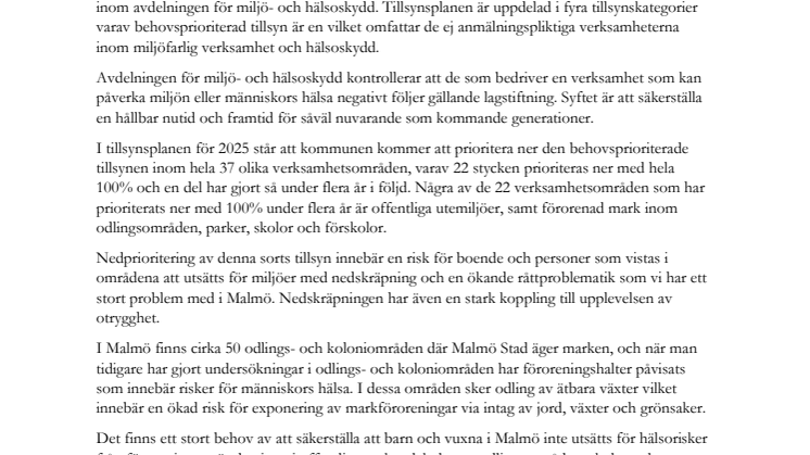 Fråga till Sofia Heden nedprioriteringen av den behovsprioriterade tillsynen inom miljö och hälsoskyddsområdet.pdf