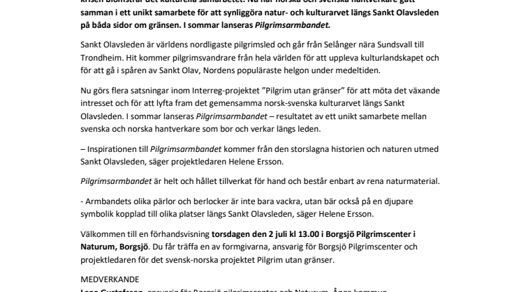 Pilgrimsarmbandet, ett unikt samarbete mellan hantverkare i Norge och Sverige