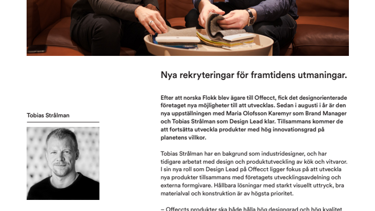 Offecct presenterar nya rekryteringar för framtidens utmaningar