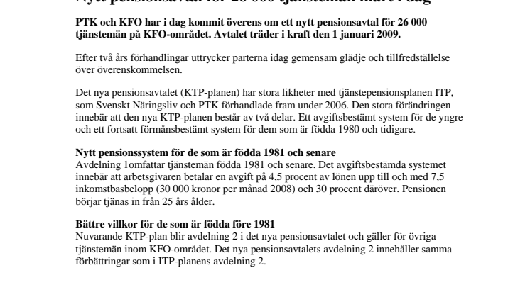 Nytt pensionsavtal för 26 000 tjänstemän klart i dag