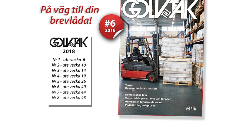 Vattenfelsbrytare, effektiv plattsättning och inspirerande keramikprojekt bland innehållet i senaste Golv till Tak