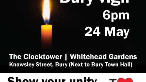 Tonight’s vigil at Whitehead Gardens, Bury
