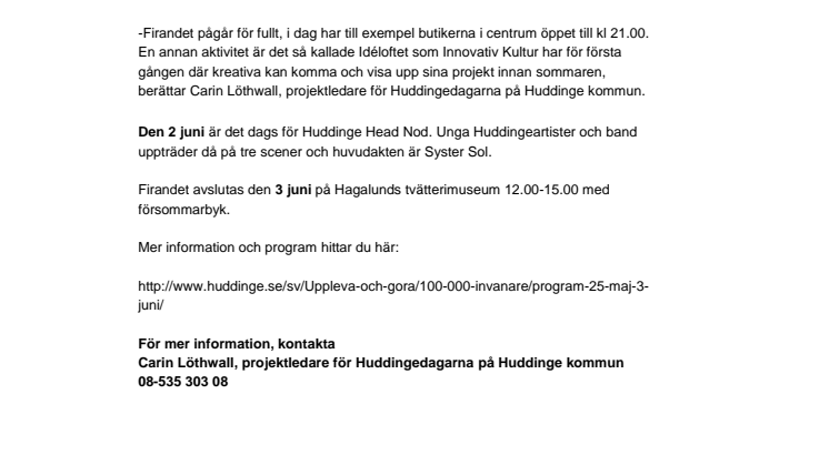 100 000 invånare i Huddinge – det kommer mera