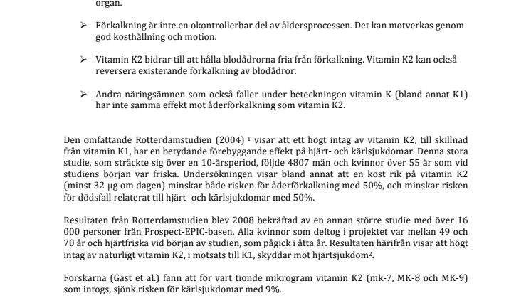 Fakta om vitamin K2 och ditt hjärta