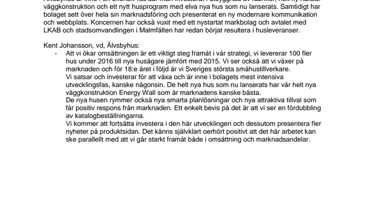Ökad omsättning och Älvsbyhus fortsatt störst