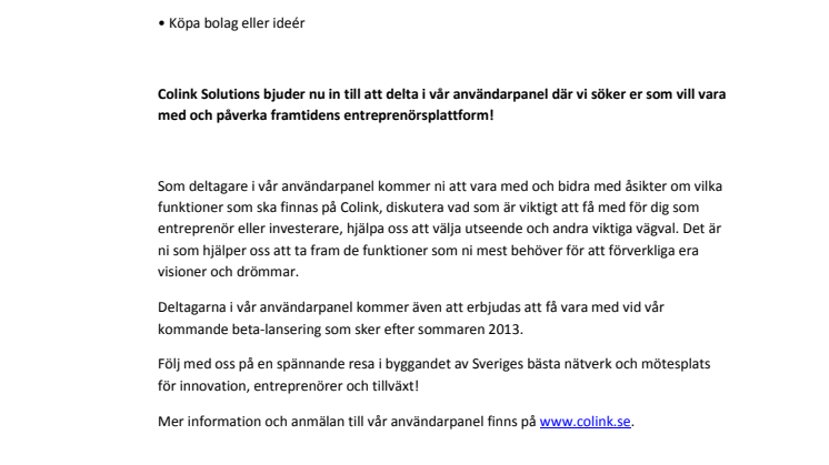 Nytt nätverk för Sveriges entreprenörer och företagare
