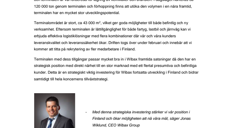 WIBAX investerar mångmiljonbelopp i Finland 