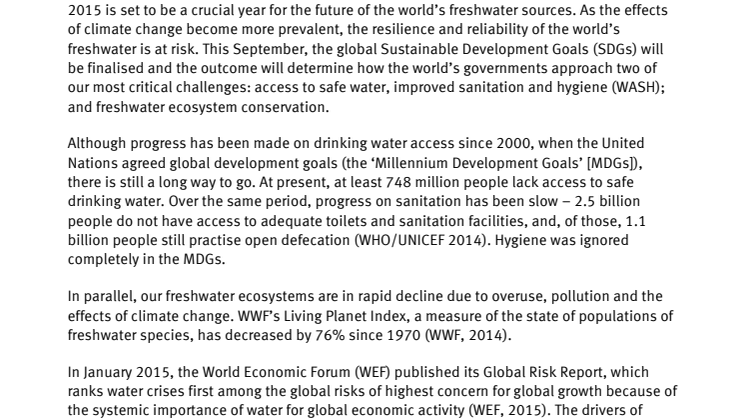 Gemensamt uttalande WaterAid, WWF, företagspartners (eng)