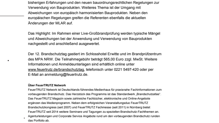 Brandschutz im Brennpunkt 2017