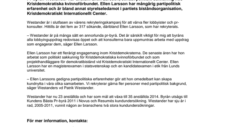 Westander värvar från Kristdemokraterna