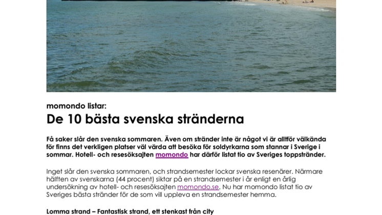 De 10 bästa svenska stränderna