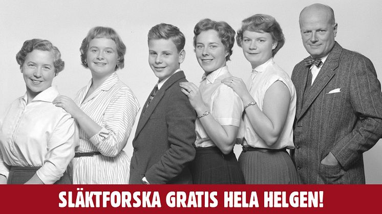 Släktforska helt gratis i helgen med Sveriges ledande Internettjänst för släktforskning