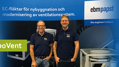 Göran Andersson och Freddie Ahlström representerade ebm-papst AB på ExpoVent-mässan i Norrland