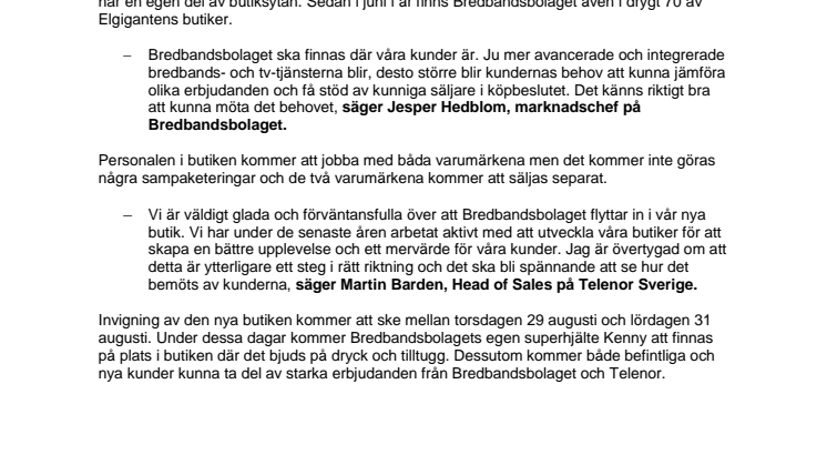 Bredbandsbolaget nu i Telenorbutik