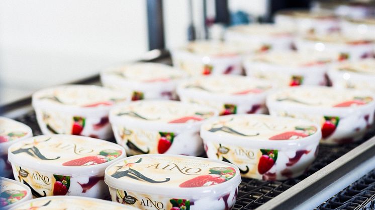 AINO jäätelöitä tuotetaan Nestlén tehtaalla Turengissa