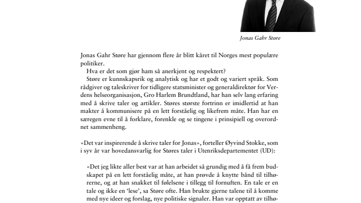 Utdrag Talens makt, Jonas Gahr Støre
