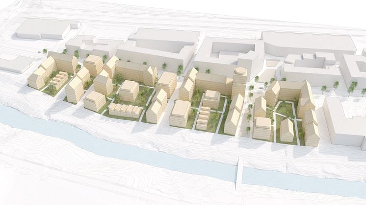 En tidig strukturstudie för området, Semrén & Månsson arkitekter