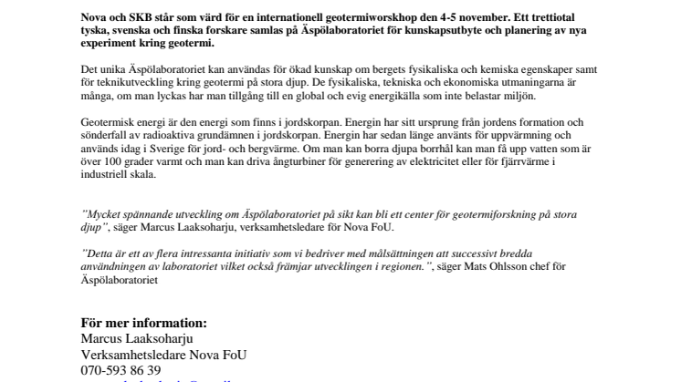 El och värme från jordens inre