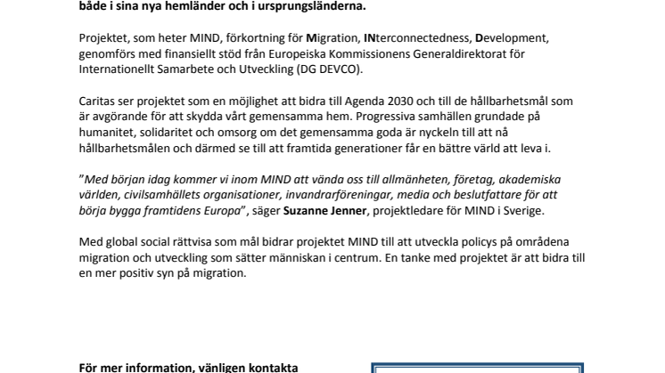 Migration och utveckling på agendan för Caritas Sverige