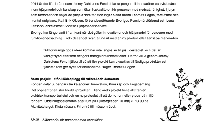 2 miljoner till stöd för innovativa projekt inom hjälpmedel