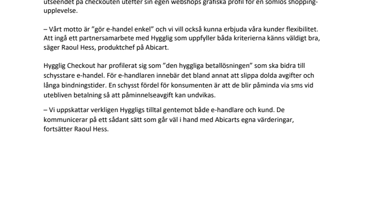 En schysstare e-handel med Abicart och Hygglig