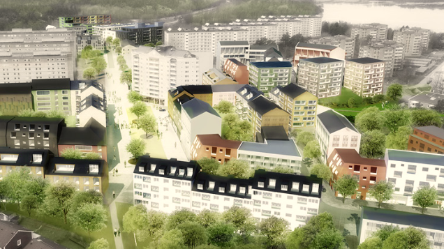 Det är området i mitten,  längst till höger i bild som Hökerum Bygg ska bebygga. Bilden kommer från Nacka kommuns visionsmaterial. 