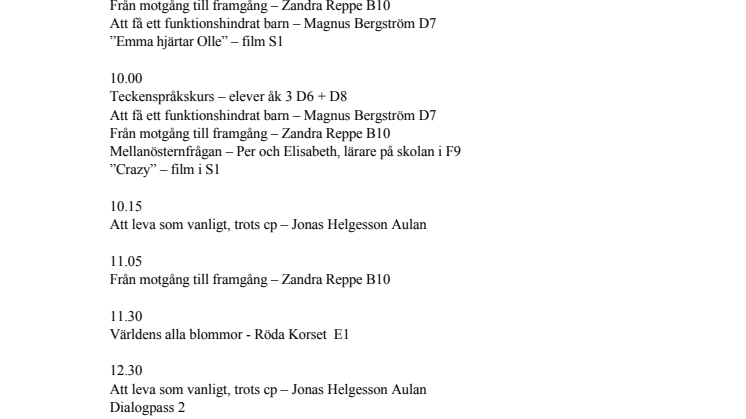 Torsdagens schema, Palmcrantz