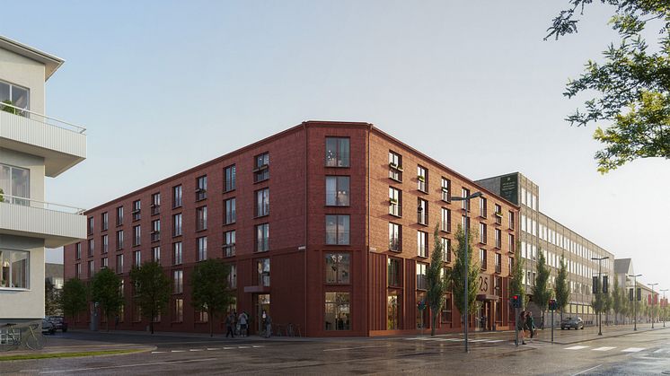 JSB Construction AB har tecknat avtal med Tosito AB för nybyggnation av 150 hyresrätter i centrala Jönköping med byggstart i maj 2021. Ordervärdet på totalentreprenaden är 112 miljoner kronor. Bild: Visulent Enter Arkitektur.