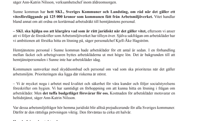 Rättslig prövning om var arbetsmiljöfrågor hör hemma