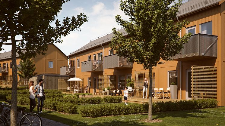 3D-illustration Ambra Enköping Uteplatser