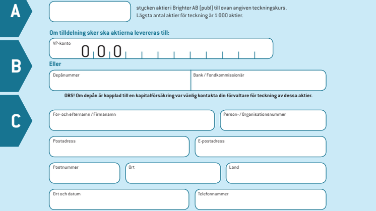 Teckningssedel 